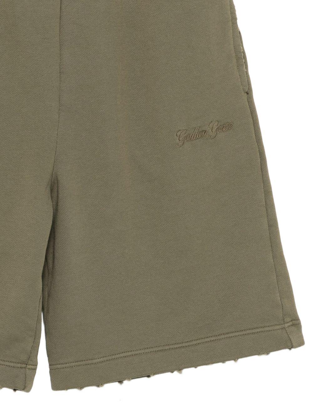 Shorts per bambino Golden Goose Kids verde con vita elasticizzata - Rubino Kids