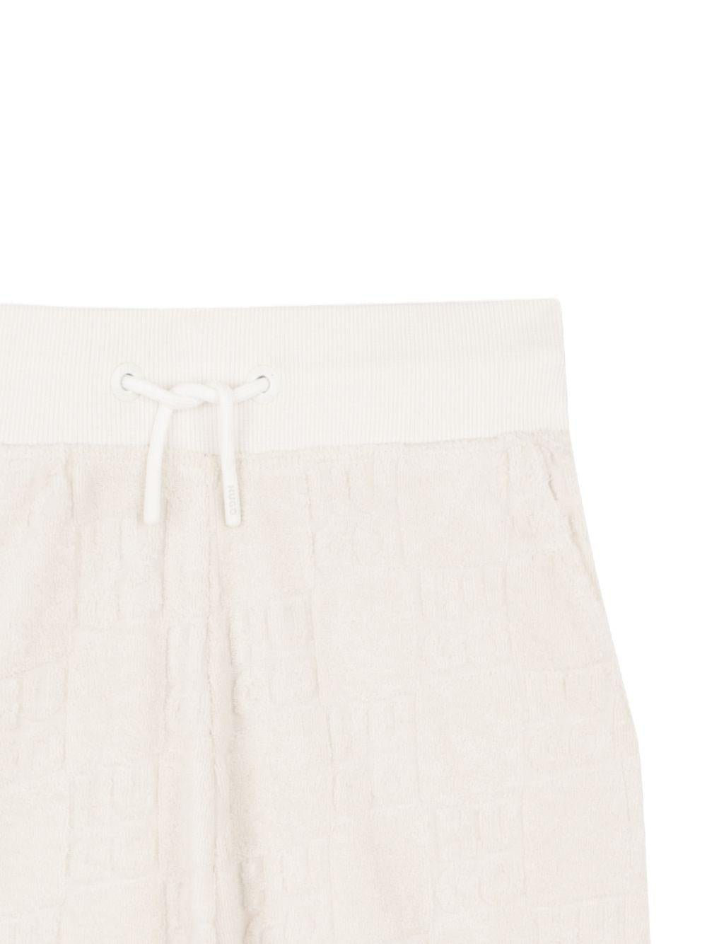 Shorts per bambino Hugo Kids bianco con chiusura a coulisse - Rubino Kids