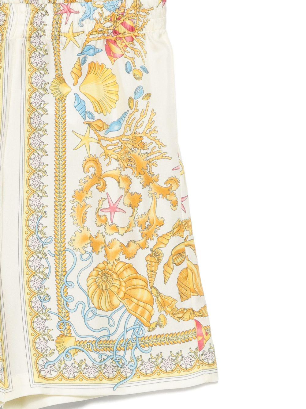 Shorts per bambino Versace Kids multicolore con stampa Underwater Barocco - Rubino Kids