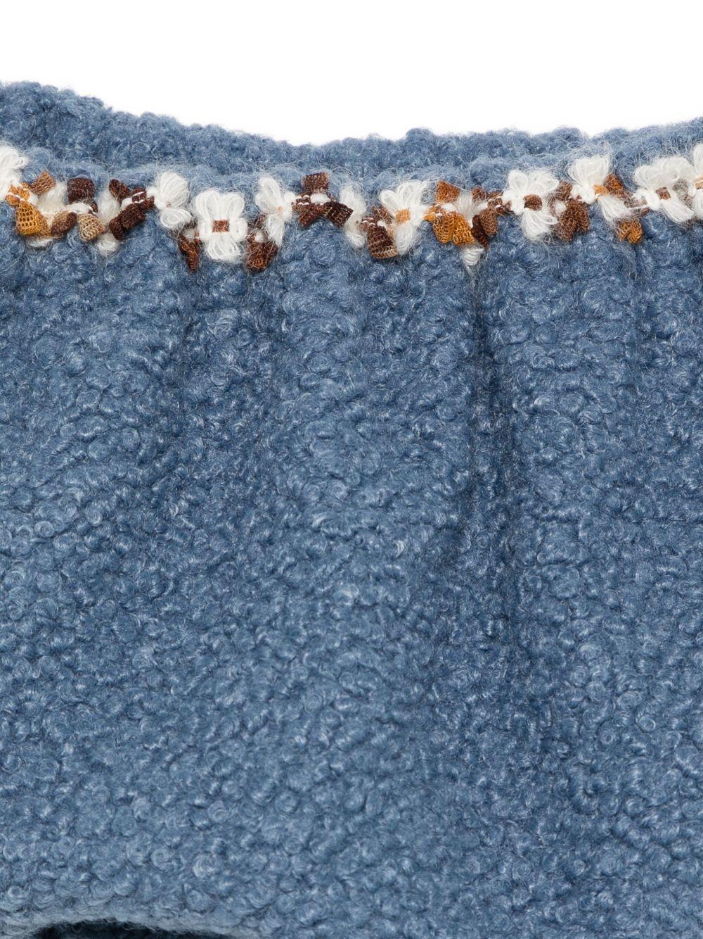 Shorts per neonata A'lapage azzurri con dettaglio floreale ricamato - Rubino Kids