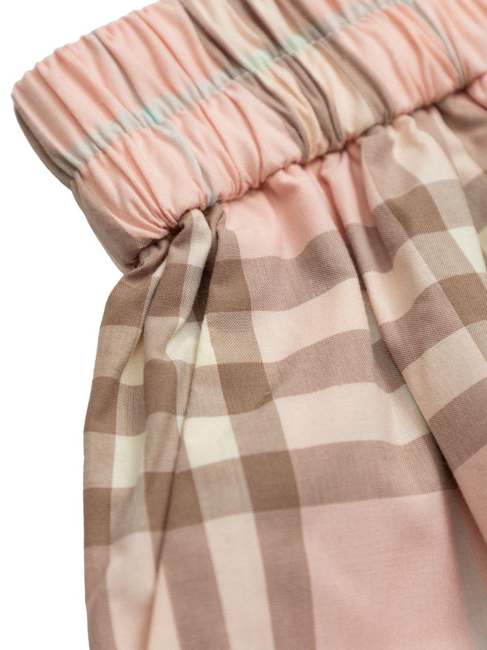 Shorts per neonata Burberry Kids rosa con motivo a quadri - Rubino Kids