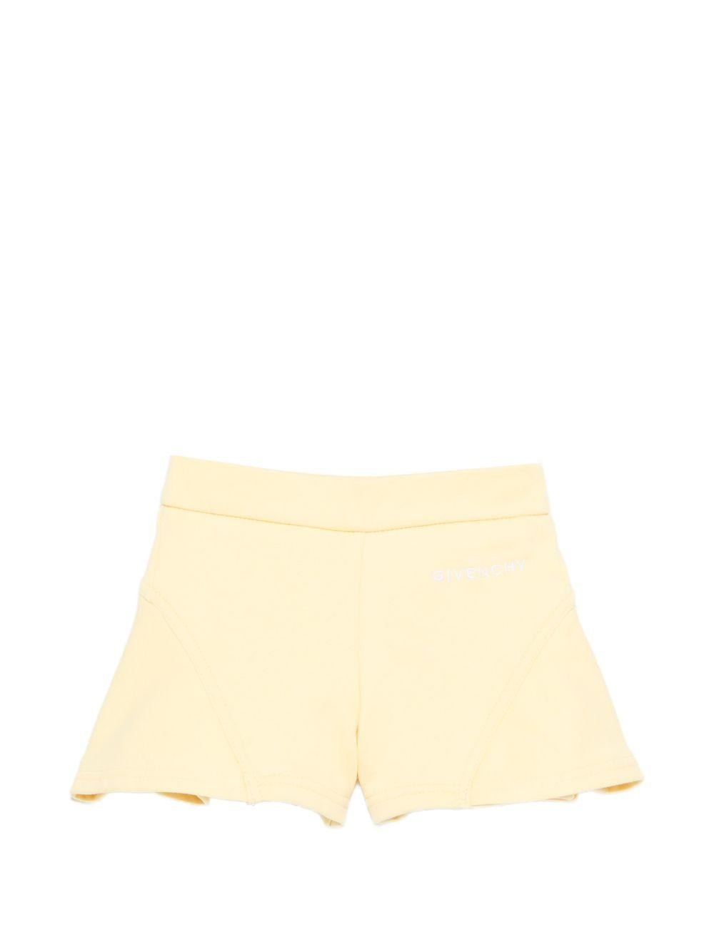 Shorts per neonata Givenchy Kids gialli con vita elasticizzata - Rubino Kids
