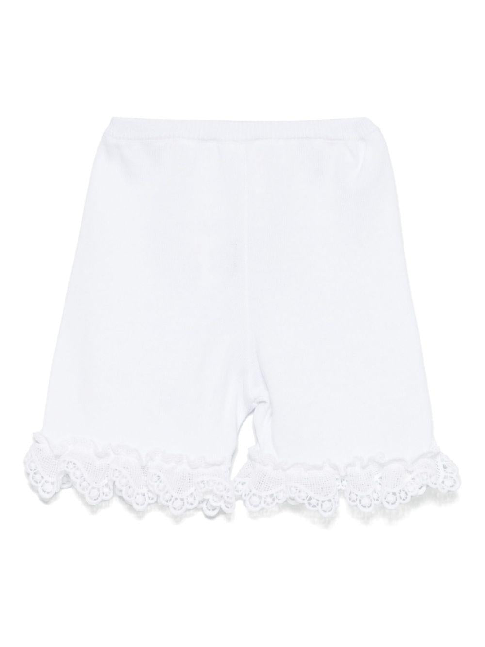 Shorts per neonata JESURUM BABY Cecilia bianco con rifinitura crochet - Rubino Kids