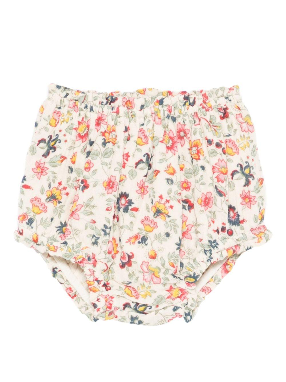 Shorts per neonata Louise Misha beige con stampa floreale - Rubino Kids