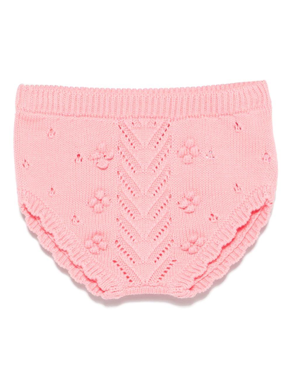 Shorts per neonata Louise Misha rosa con lavorazione a maglia - Rubino Kids