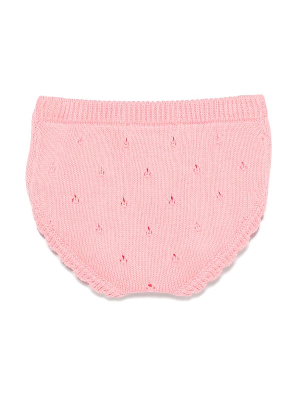 Shorts per neonata Louise Misha rosa con lavorazione a maglia - Rubino Kids