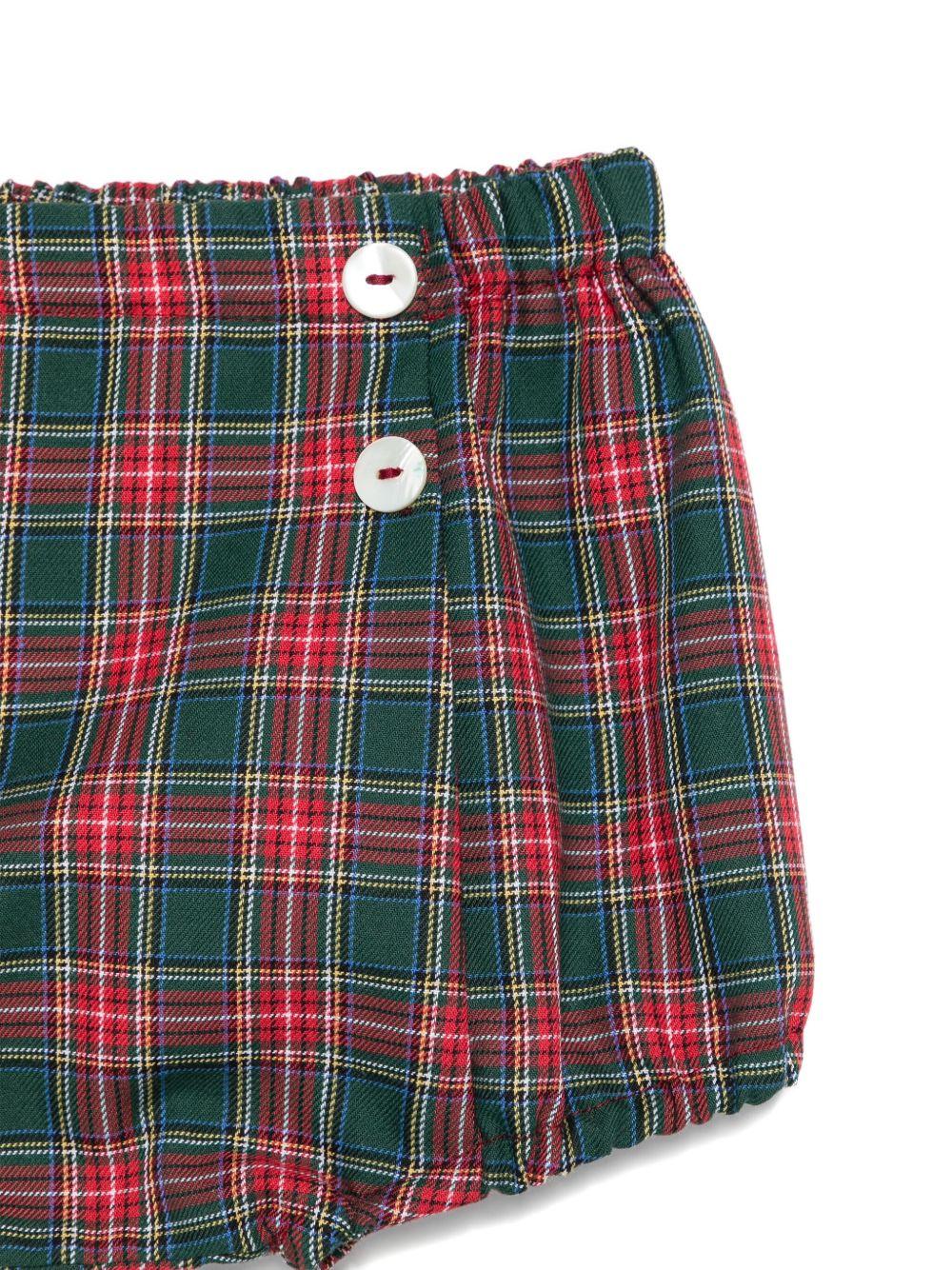Shorts per neonata Mariella Ferrari rosso e verde con motivo a quadri - Rubino Kids