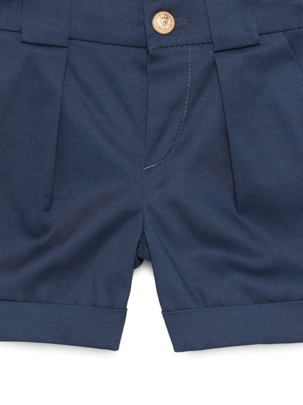 Shorts per neonato Balmain Kids blu con passanti per cintura - Rubino Kids