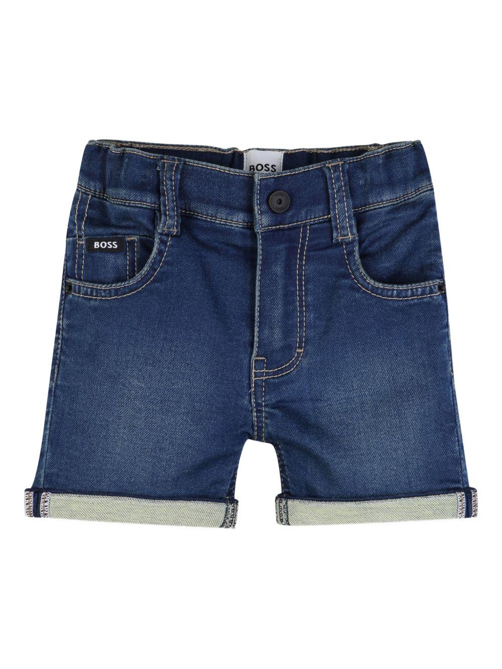 Shorts per neonato Boss Kids denim con cinque tasche - Rubino Kids