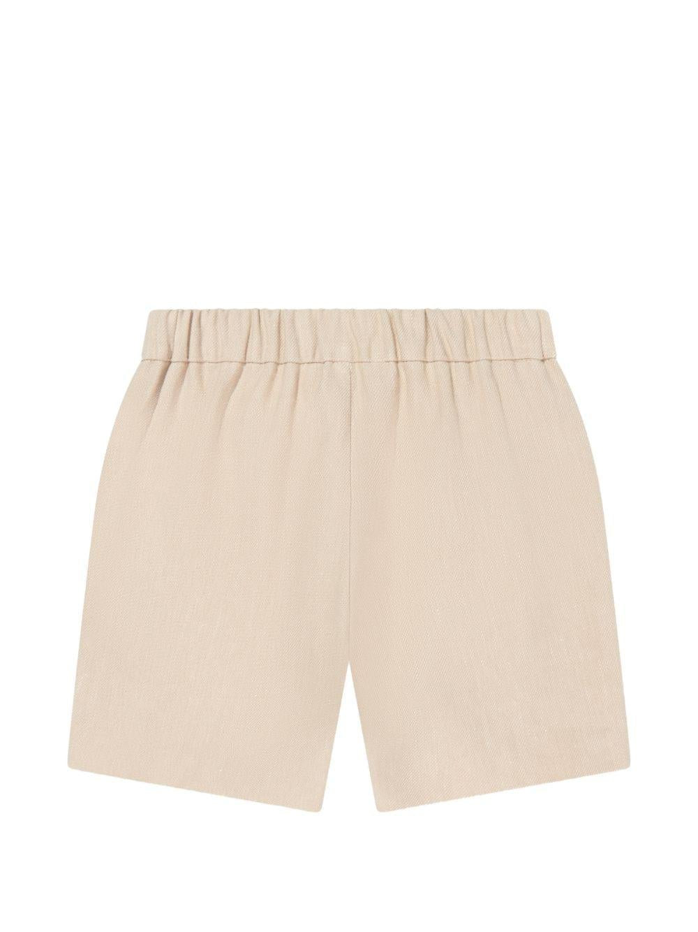 Shorts per neonato Emporio Armani Kids beige con vita elasticizzata - Rubino Kids