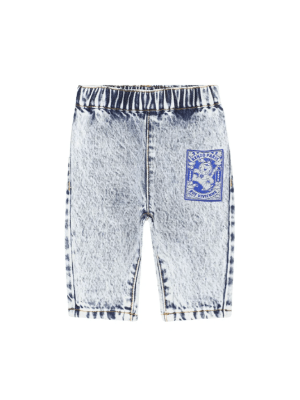 Shorts per neonato Kenzo Kids denim con vita elasticizzata - Rubino Kids
