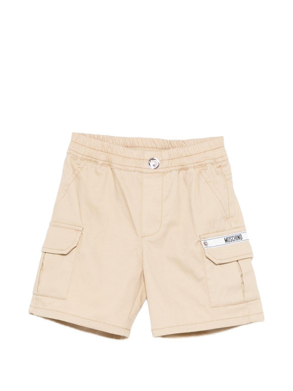 Shorts per neonato Moschino Kids beige con tasche - Rubino Kids