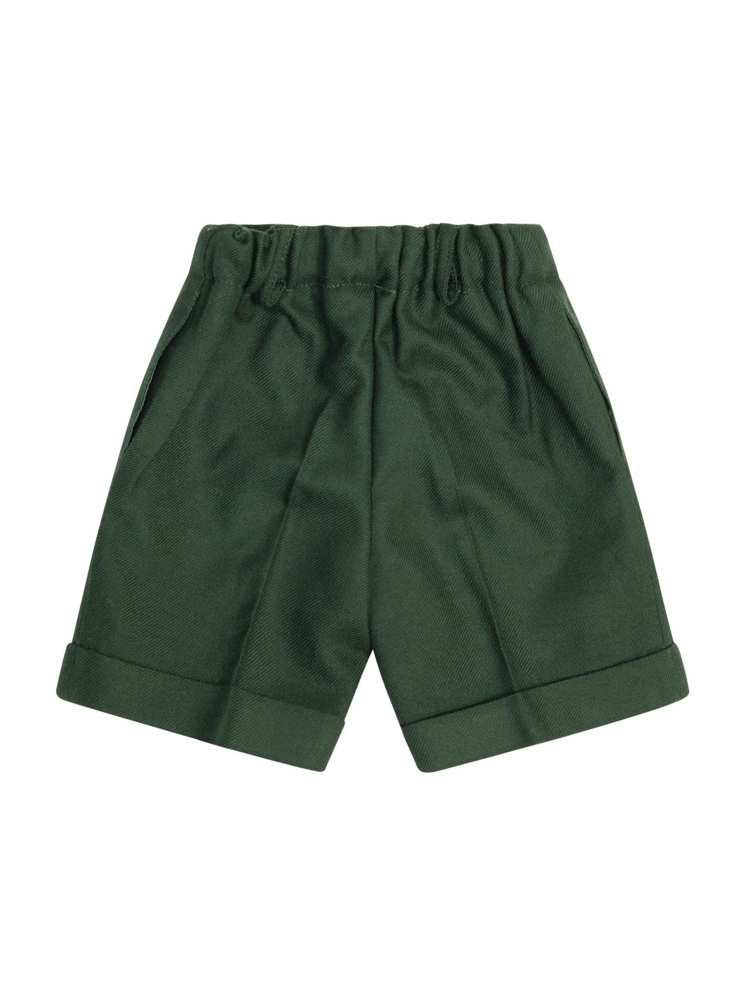 Shorts per neonato Paio Crippa verde con vita elasticizzata - Rubino Kids