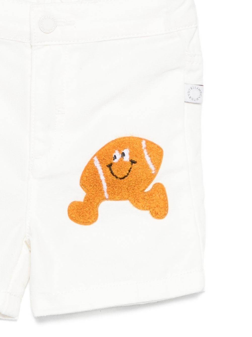 Shorts per neonato Stella McCartney Kids bianco con applicazione - Rubino Kids