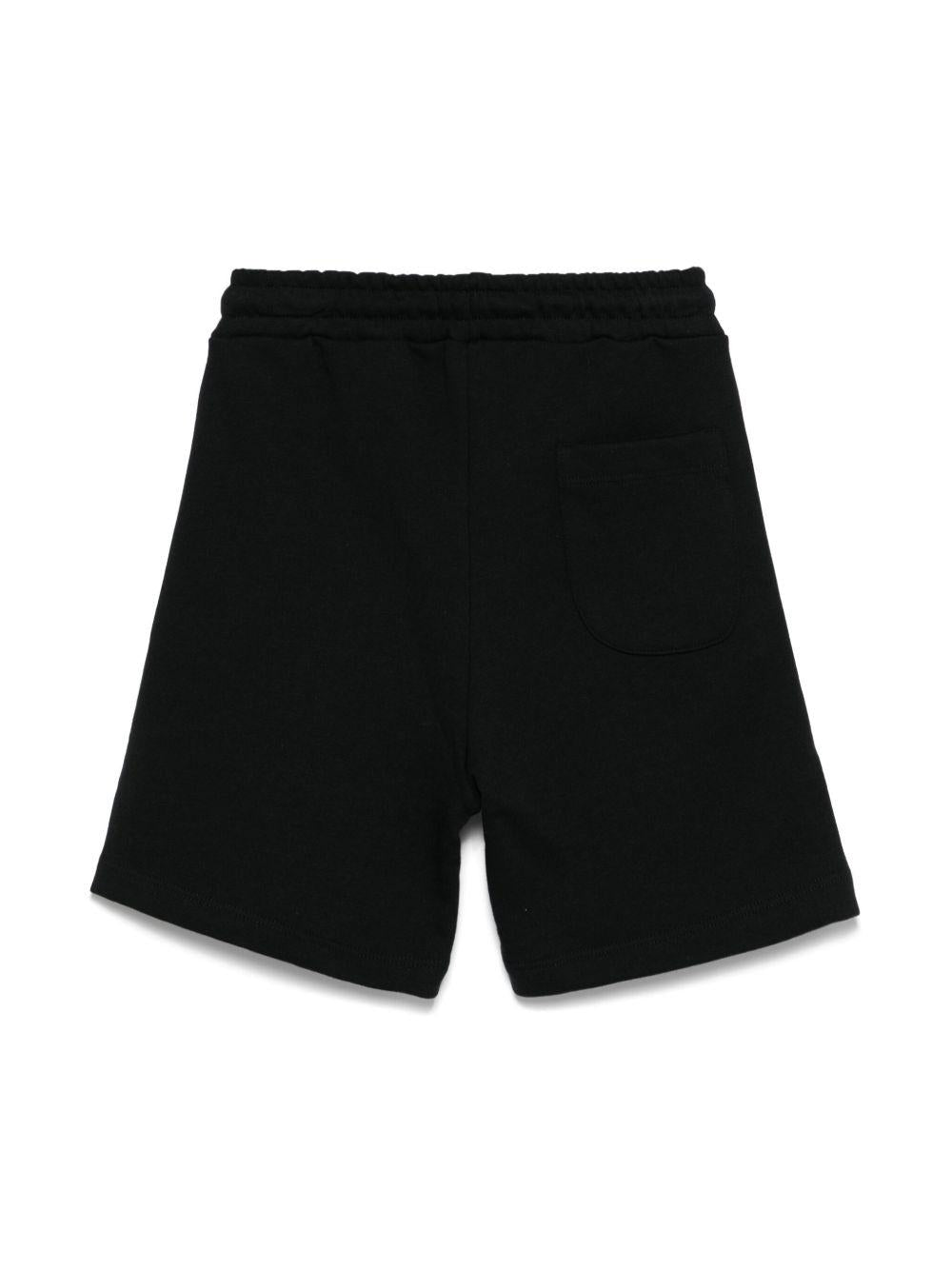 Shorts sportivi con applicazione per bambino MSGM Kids nero con tasca posteriore sagomata - Rubino Kids