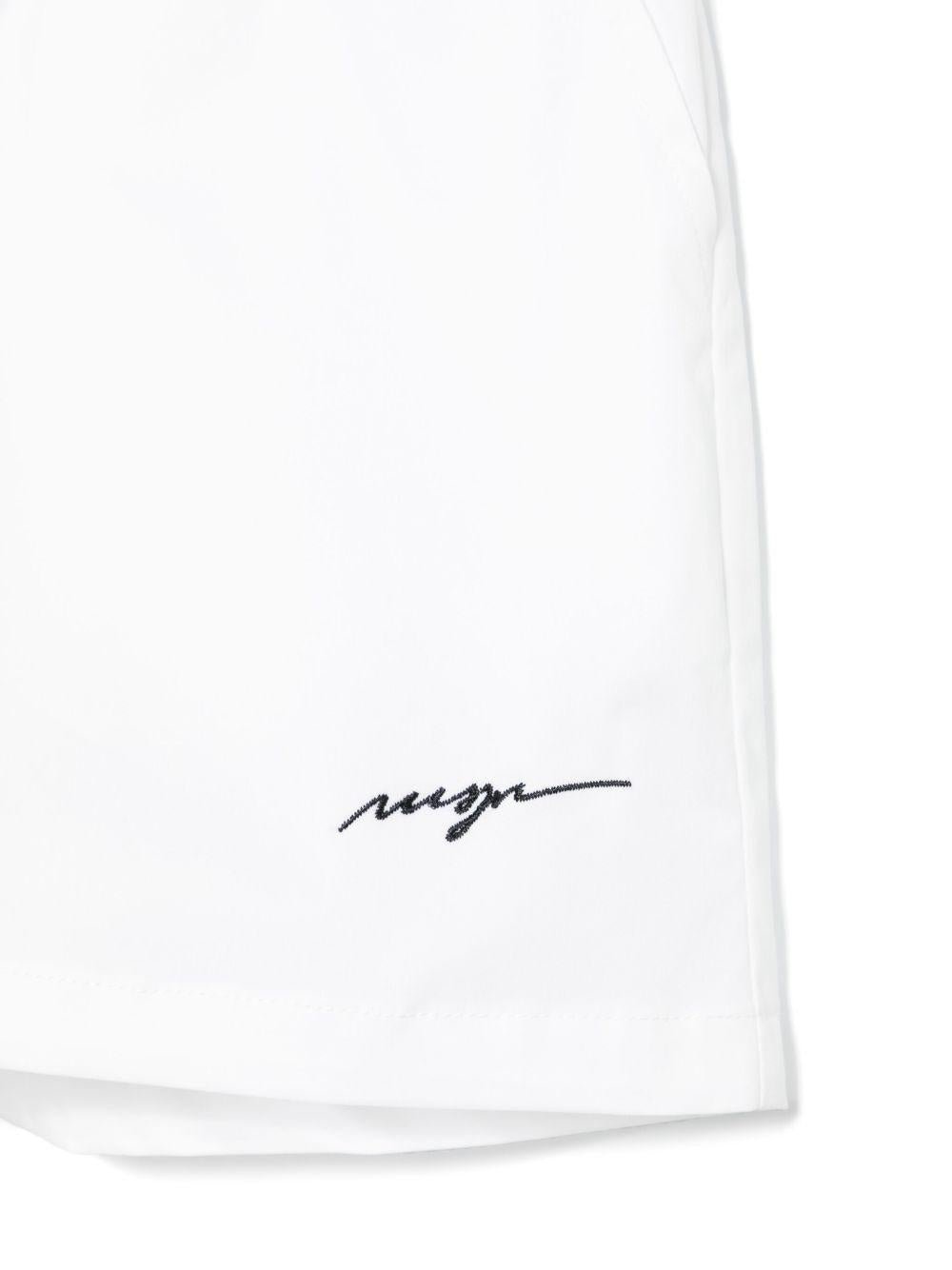 Shorts sportivi con logo per bambina MSGM Kids bianco con vita elasticizzata - Rubino Kids