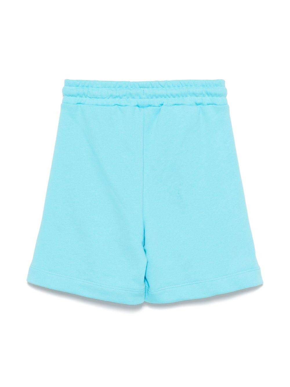 Shorts sportivi in cotone per bambino MSGM Kids azzurro con vita elasticizzata - Rubino Kids