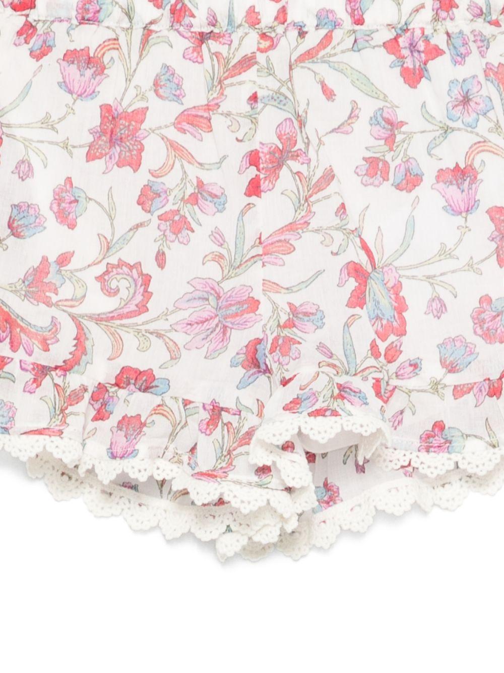 Shorts Vallaloid per neonata Louise Misha bianco con stampa fiori all - over - Rubino Kids