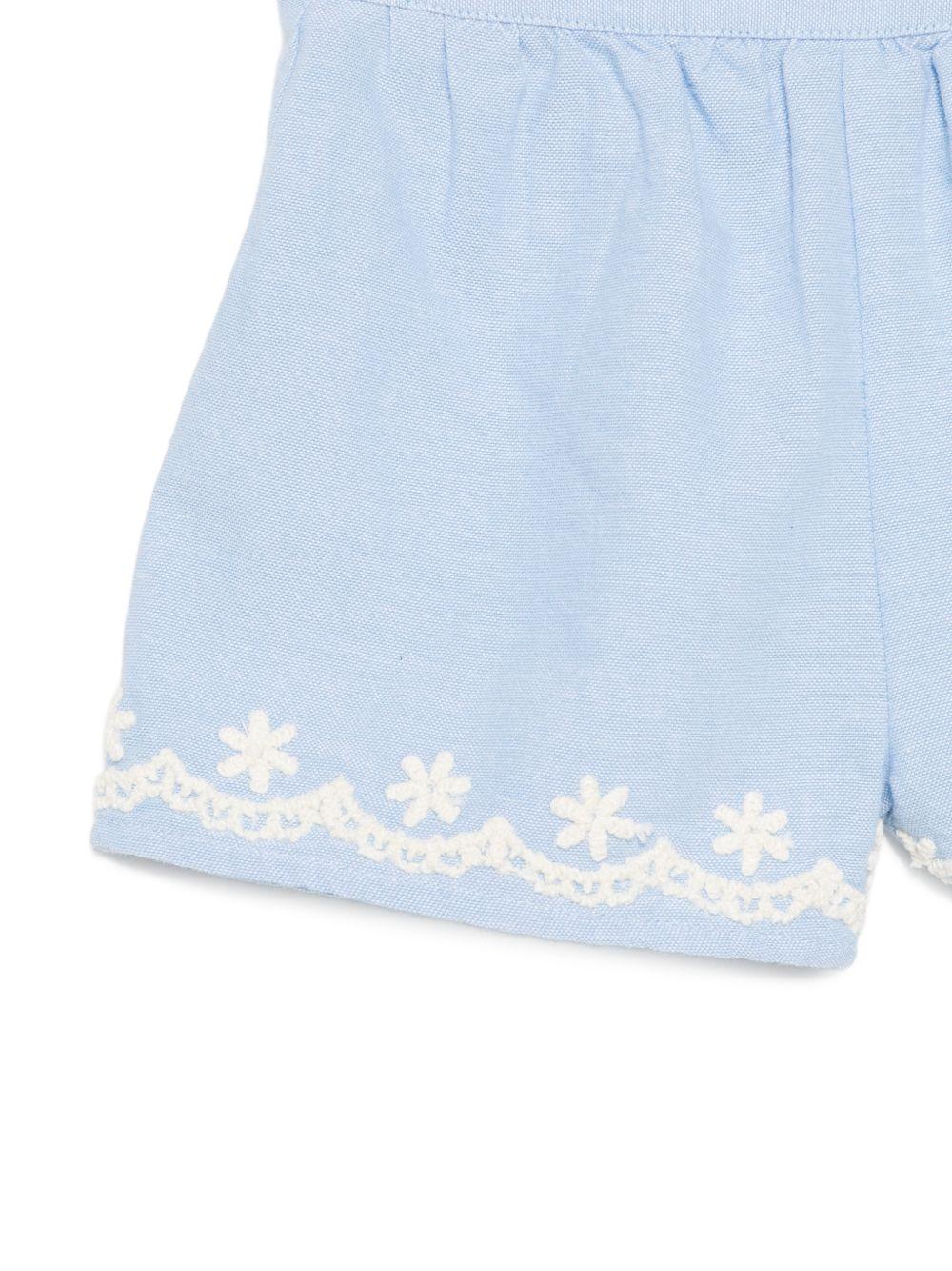 Shorts Vally per neonata Louise Misha azzurri con ricamo floreale - Rubino Kids