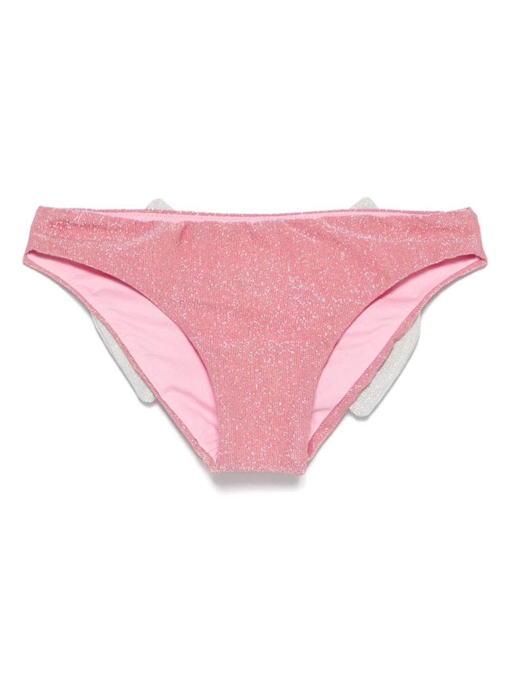 Slip bikini Madame per bambina MC2 Saint Barth Kids rosa con dettaglio fiocco - Rubino Kids