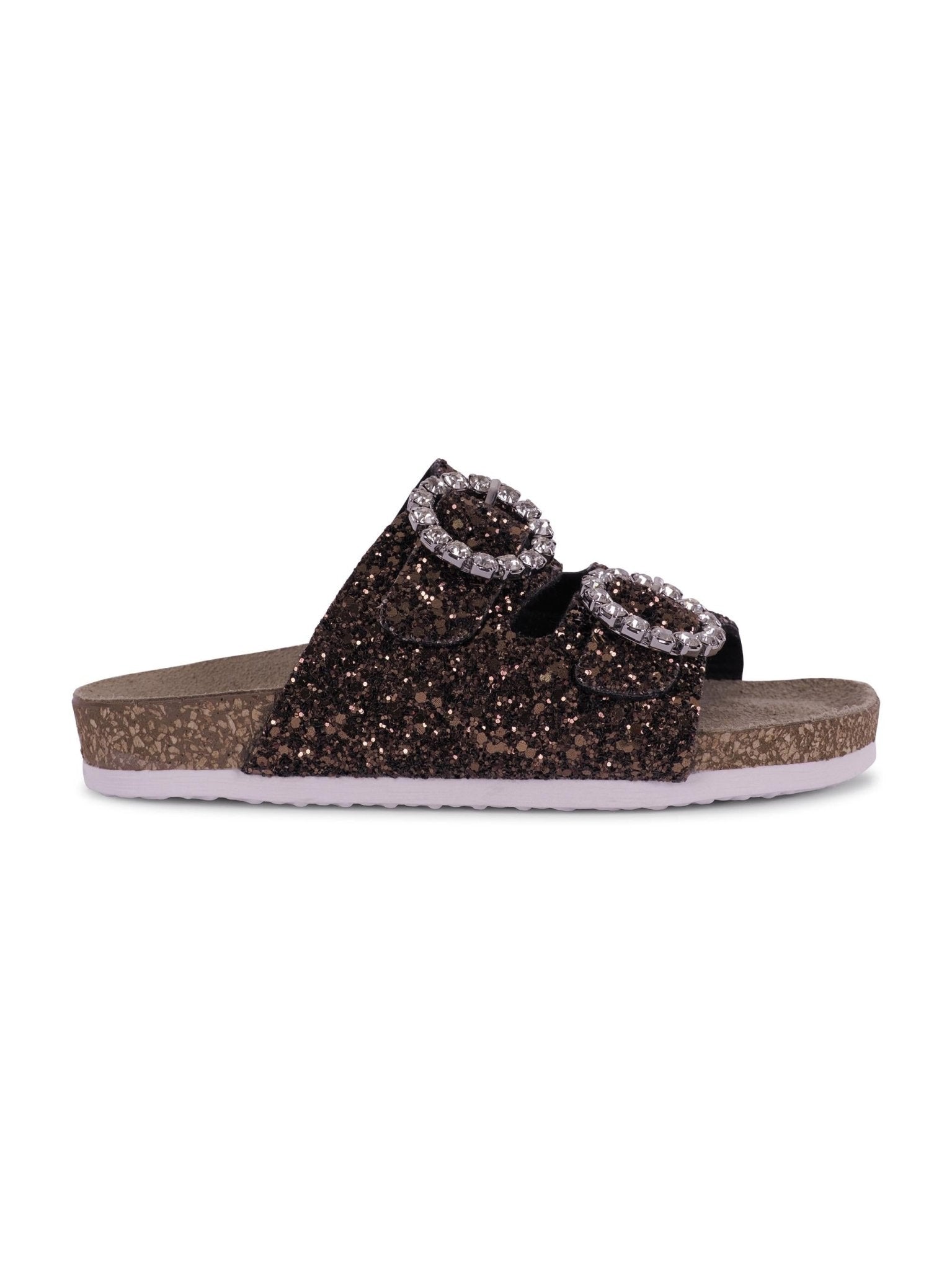 Slippers per bambina Monnalisa marrone con fibbia - Rubino Kids