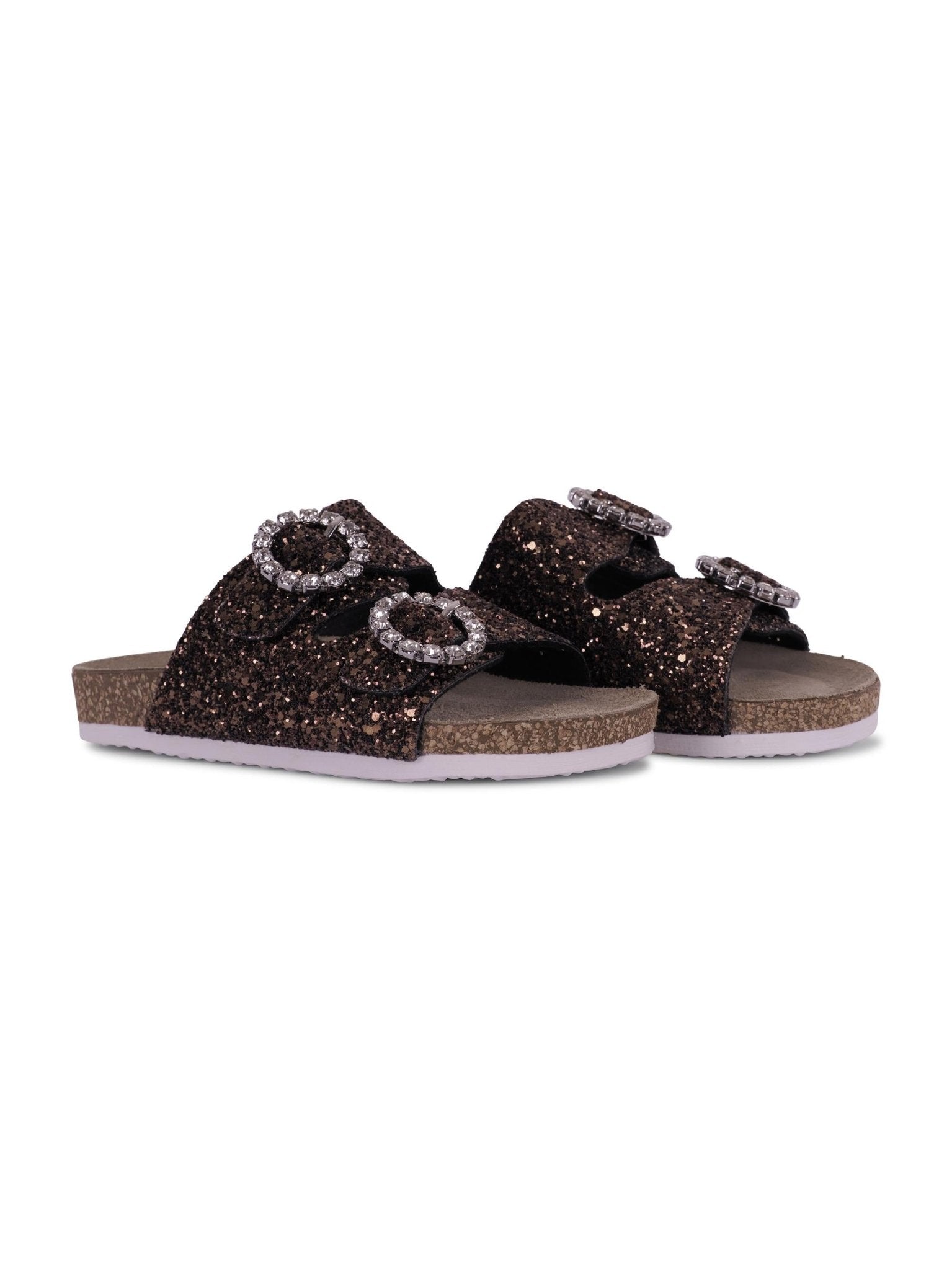 Slippers per bambina Monnalisa marrone con fibbia - Rubino Kids