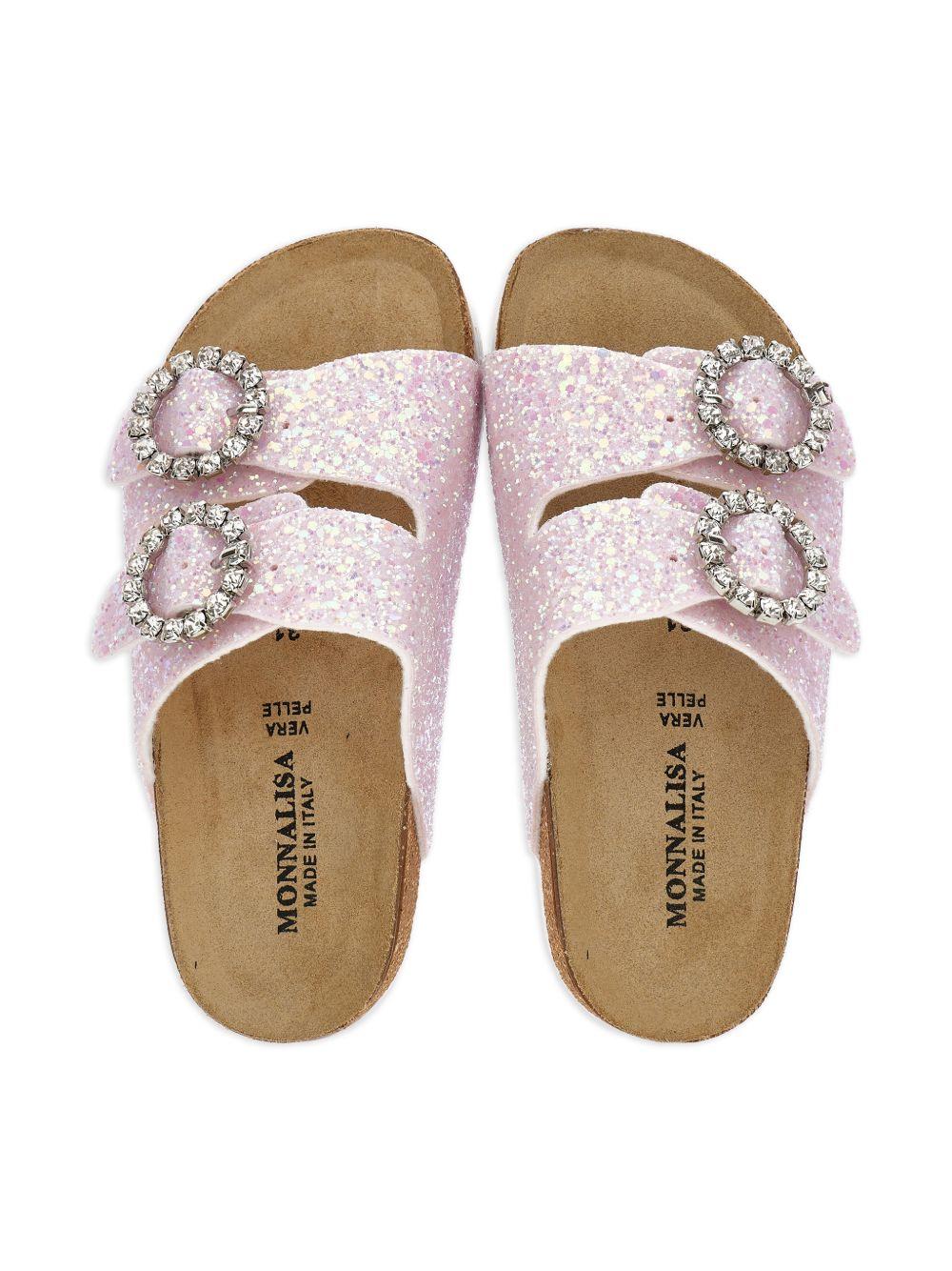 Slippers per bambina Monnalisa rosa con fibbia - Rubino Kids