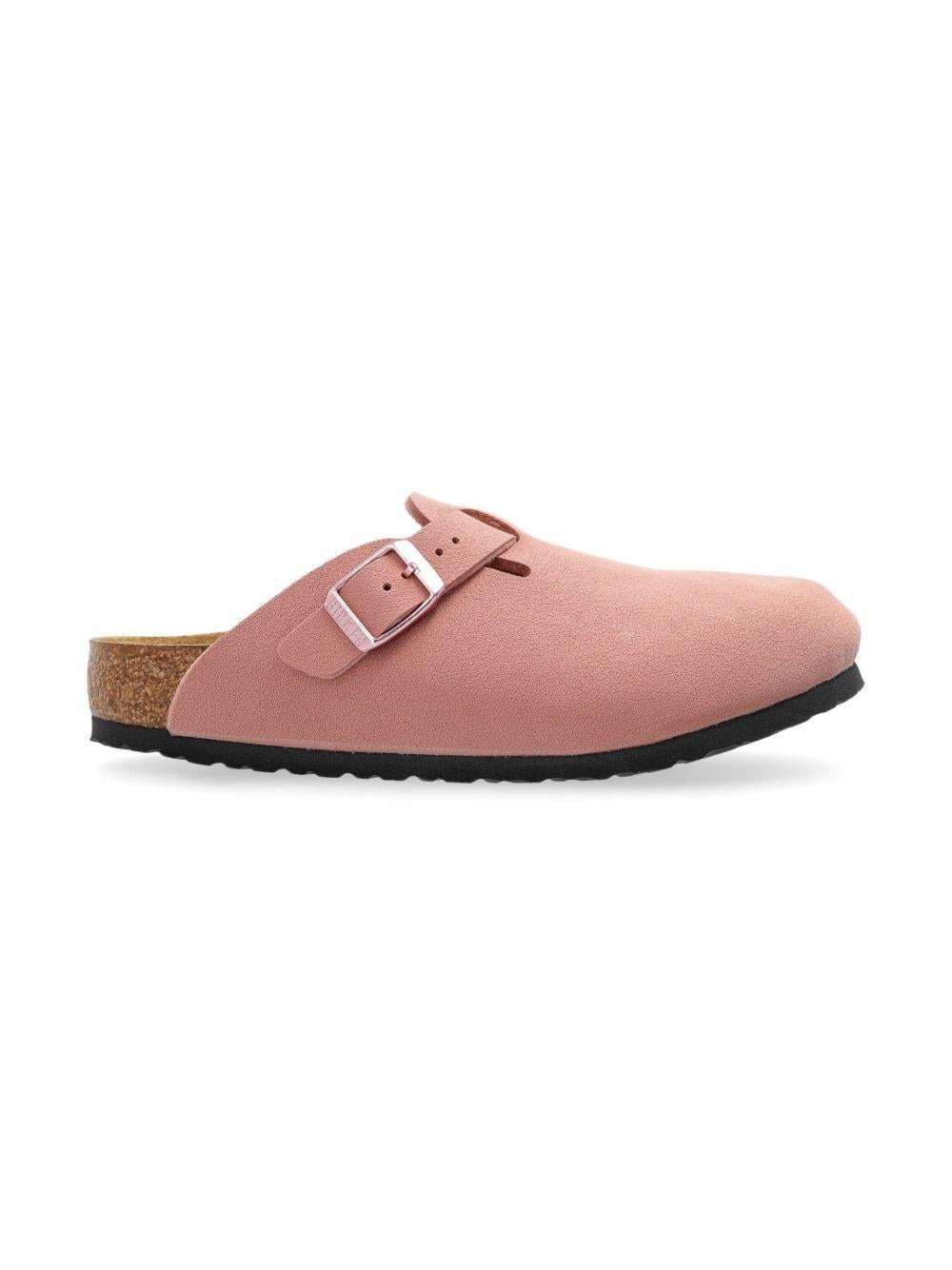 Slippers per bambini Birkenstock Kids Boston rosa con chiusura con fibbia - Rubino Kids