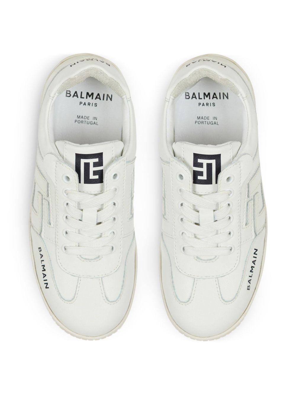 Sneaker monocolore per bambini Balmain Kids bianche con logo - Rubino Kids