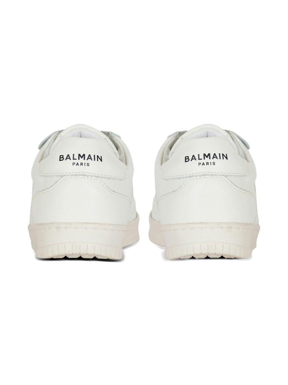Sneaker monocolore per bambini Balmain Kids bianche con logo - Rubino Kids