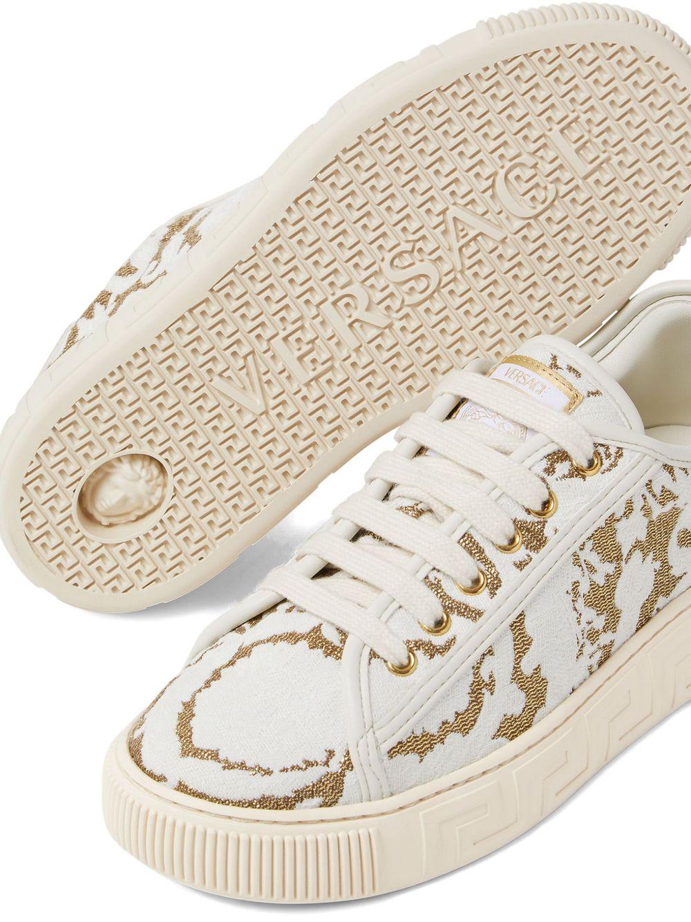 Sneakers Barocco per bambini Versace Kids bianco con motivo barocco all - over - Rubino Kids