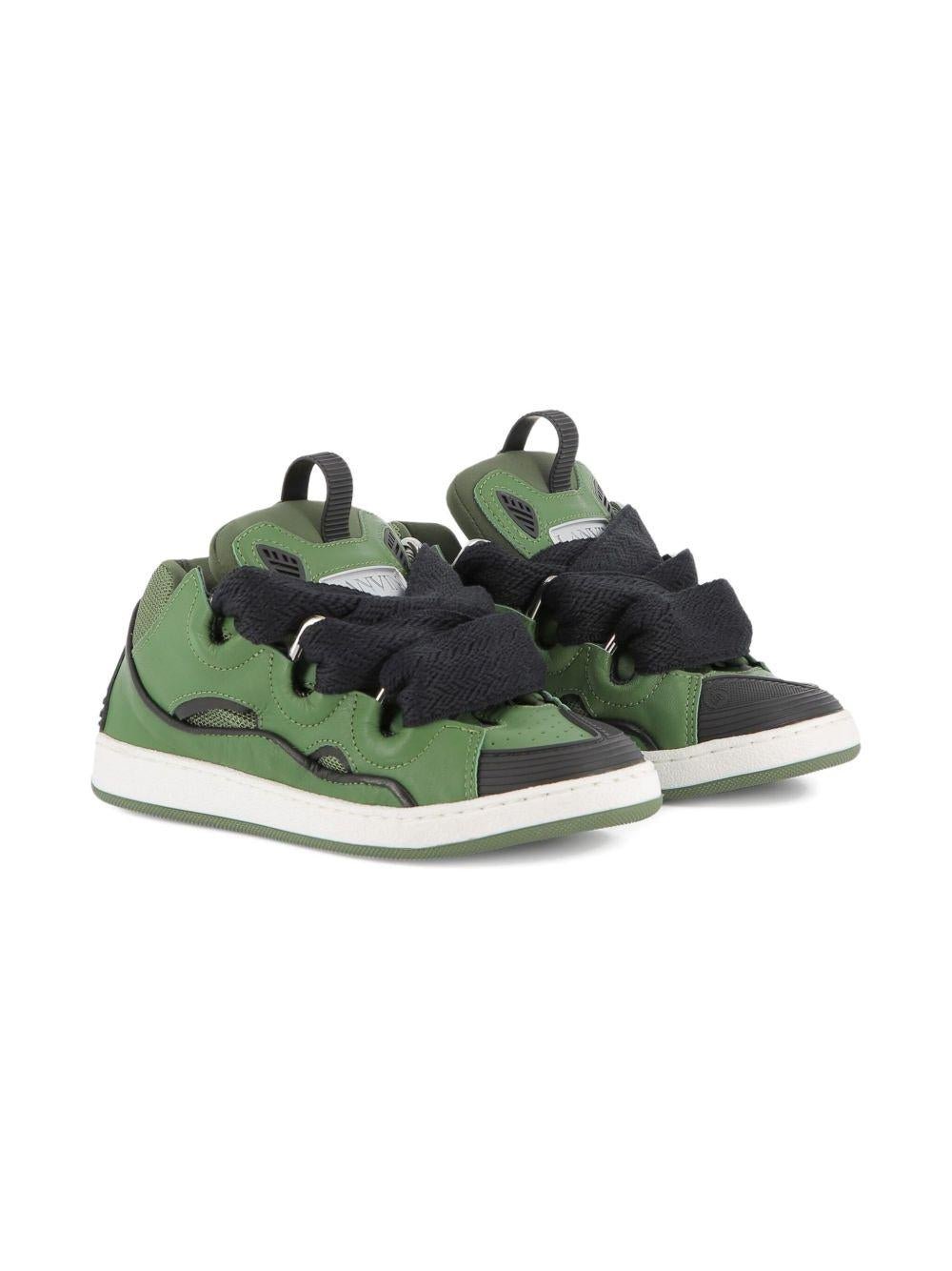 Sneakers Curb per bambino Lanvin Enfant verdi con linguetta imbottita - Rubino Kids