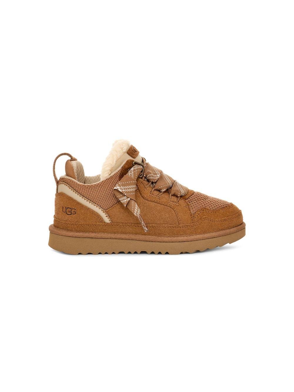 Sneakers Lowmel per bambini UGG Kids marroni con applicazione sulla linguetta con logo - Rubino Kids