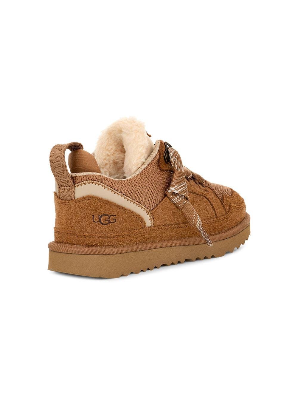 Sneakers Lowmel per bambini UGG Kids marroni con applicazione sulla linguetta con logo - Rubino Kids