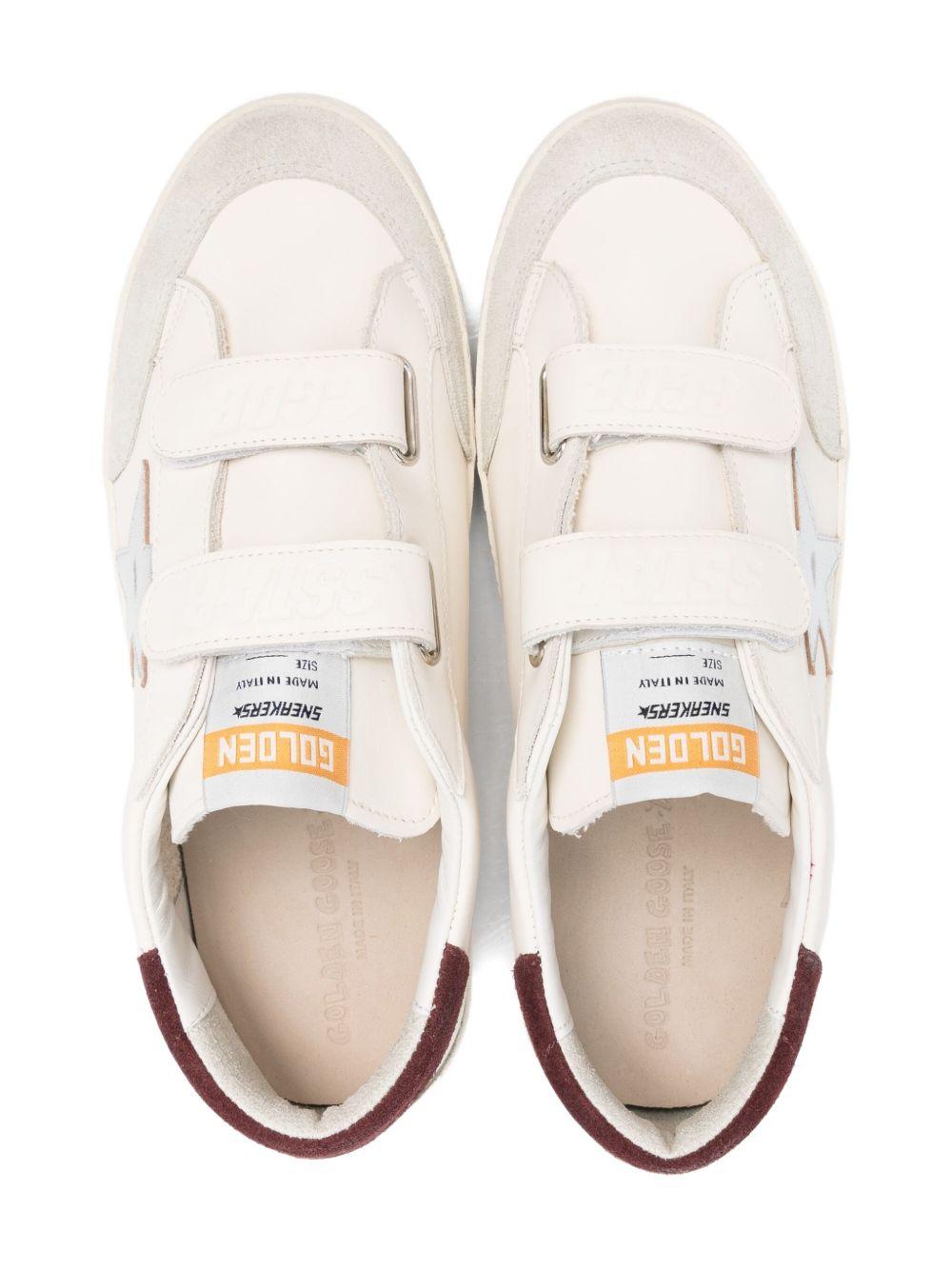 Sneakers Old School per bambino Golden Goose Kids bianche con chiusura a strappo - Rubino Kids