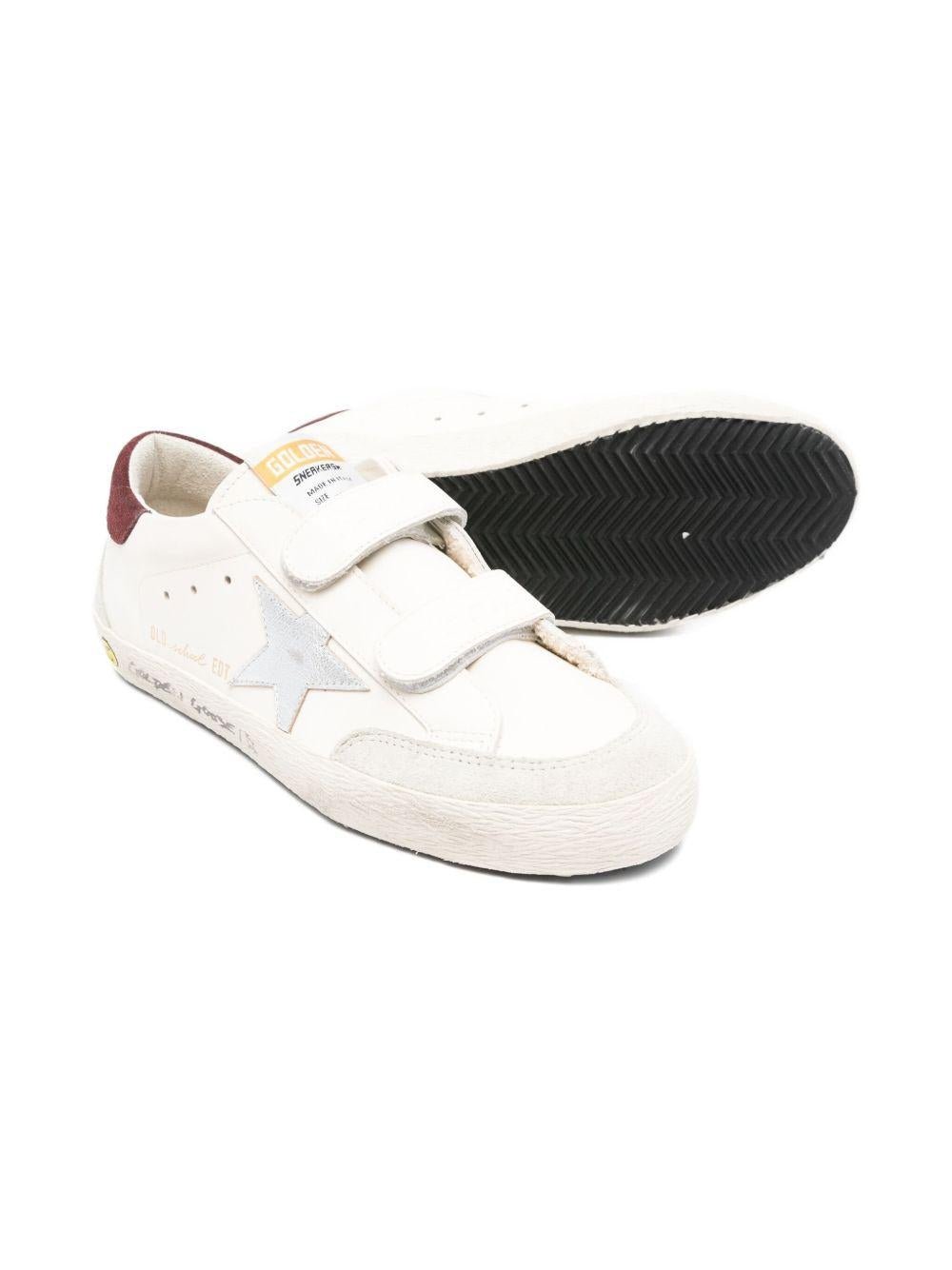 Sneakers Old School per bambino Golden Goose Kids bianche con chiusura a strappo - Rubino Kids