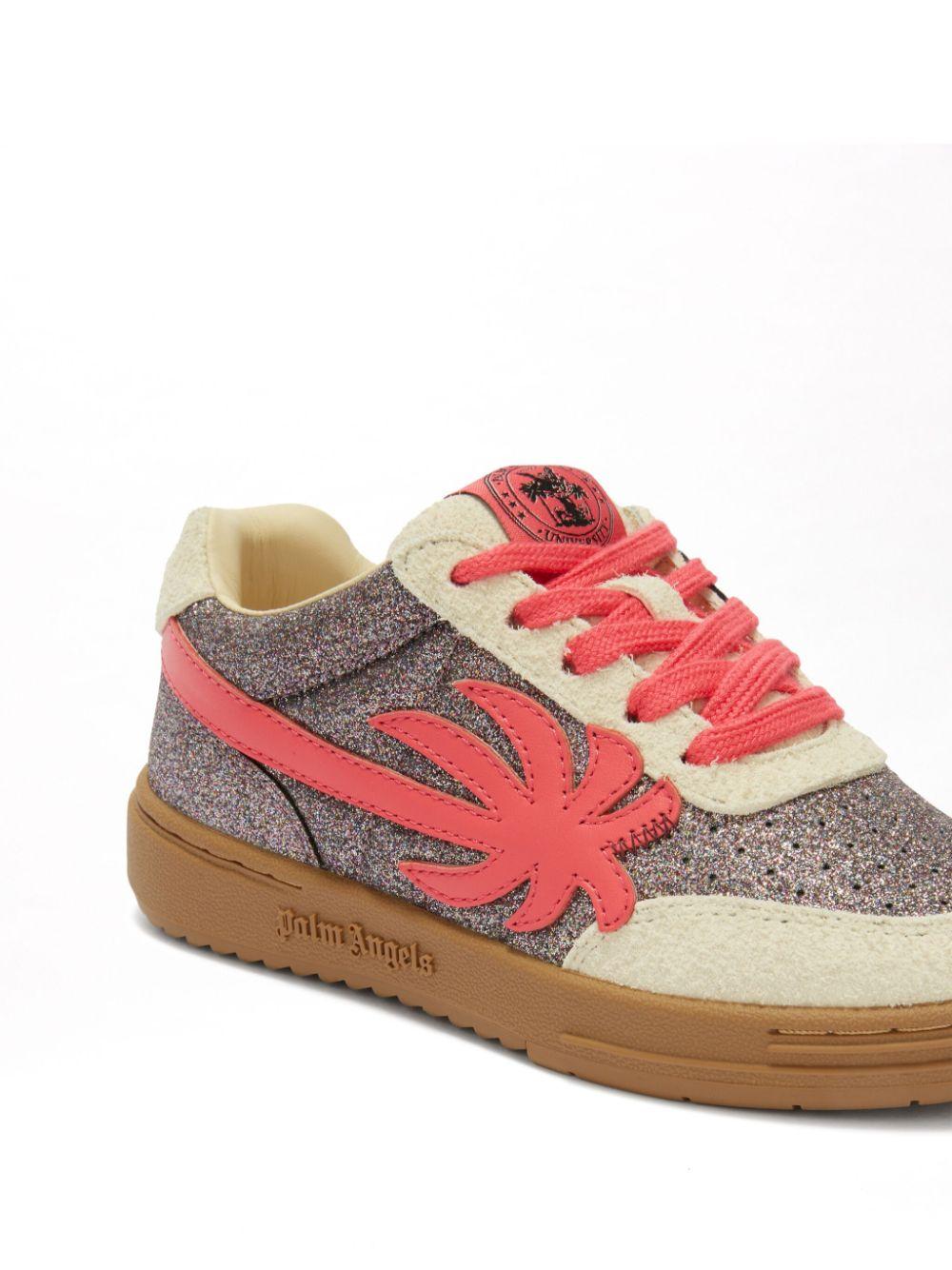 Sneakers Palm Beach University per bambina Palm Angels Kids argento con suola in gomma - Rubino Kids