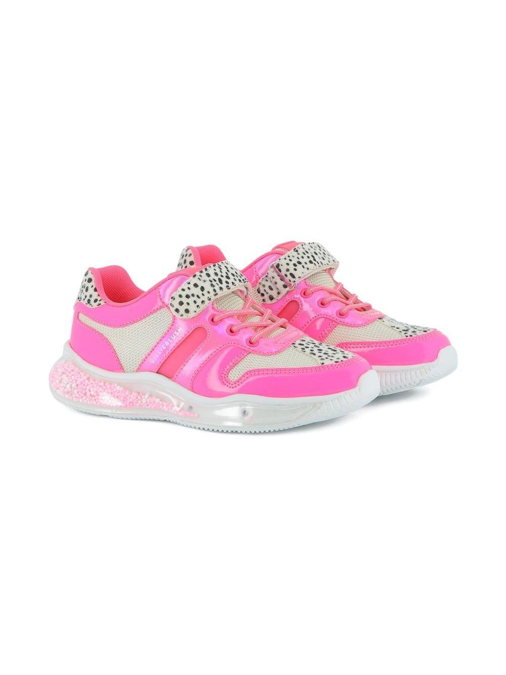 Sneakers per bambina Billieblush rosa con inserti animalier - Rubino Kids