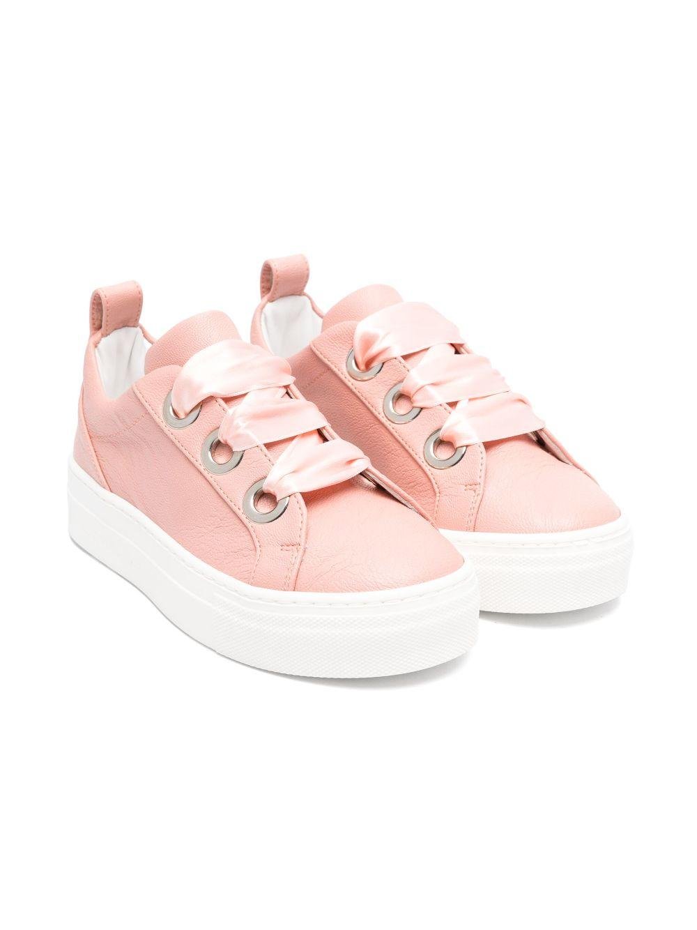 Sneakers per bambina Colorichiari rosa con soletta in pelle con logo - Rubino Kids