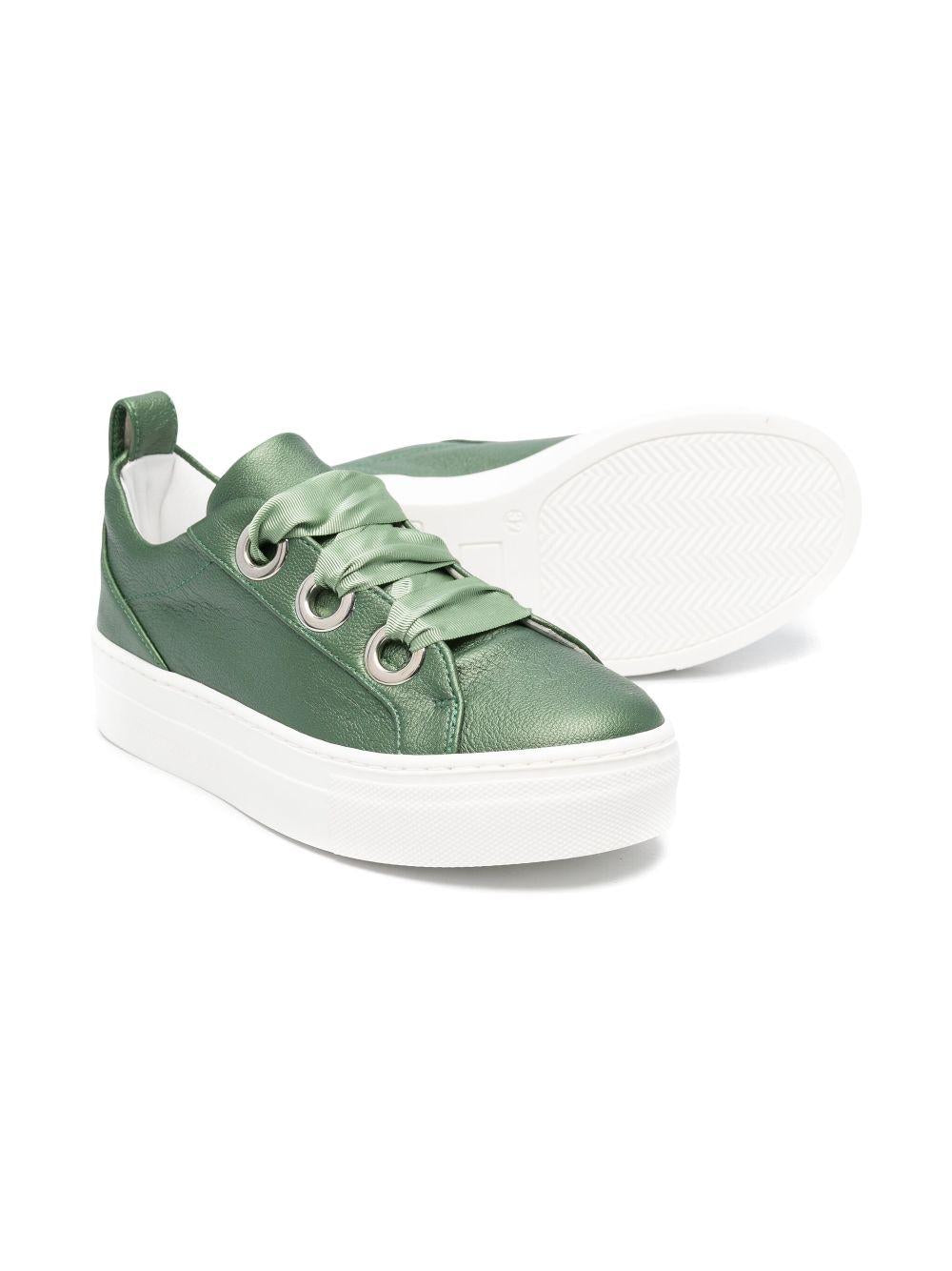 Sneakers per bambina Colorichiari verde con soletta in pelle con logo - Rubino Kids