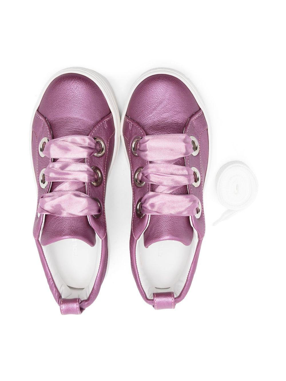 Sneakers per bambina Colorichiari viola con soletta in pelle con logo<BR/> - Rubino Kids