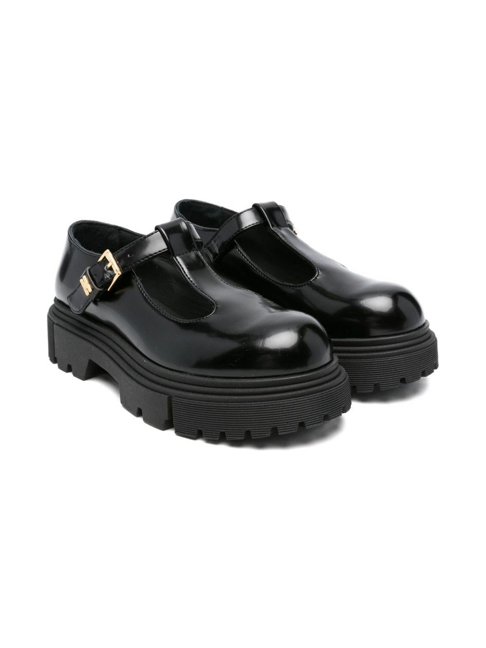 Sneakers per bambina Elisabetta Franchi La Mia Bambina nere con cinturino a T - Rubino Kids