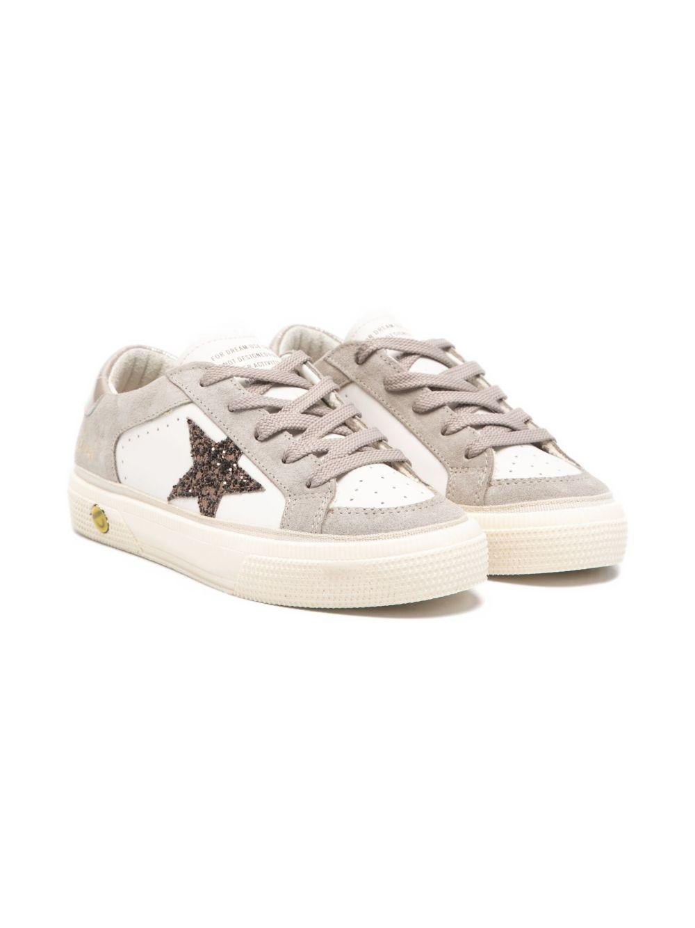Sneakers per bambina Golden Goose Kids Double Quarter And Toe bianco con applicazione stella - Rubino Kids