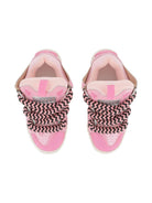 Sneakers per bambina Lanvin Enfant rosa con lacci oversize a zigzag - Rubino Kids