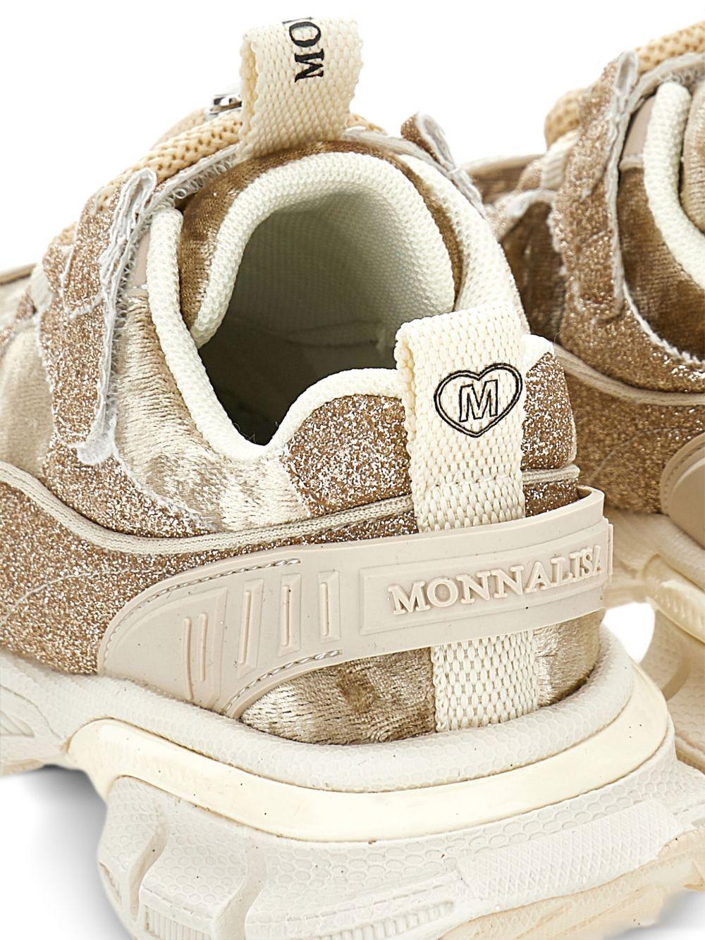 Sneakers per bambina Monnalisa beige con glitter - Rubino Kids