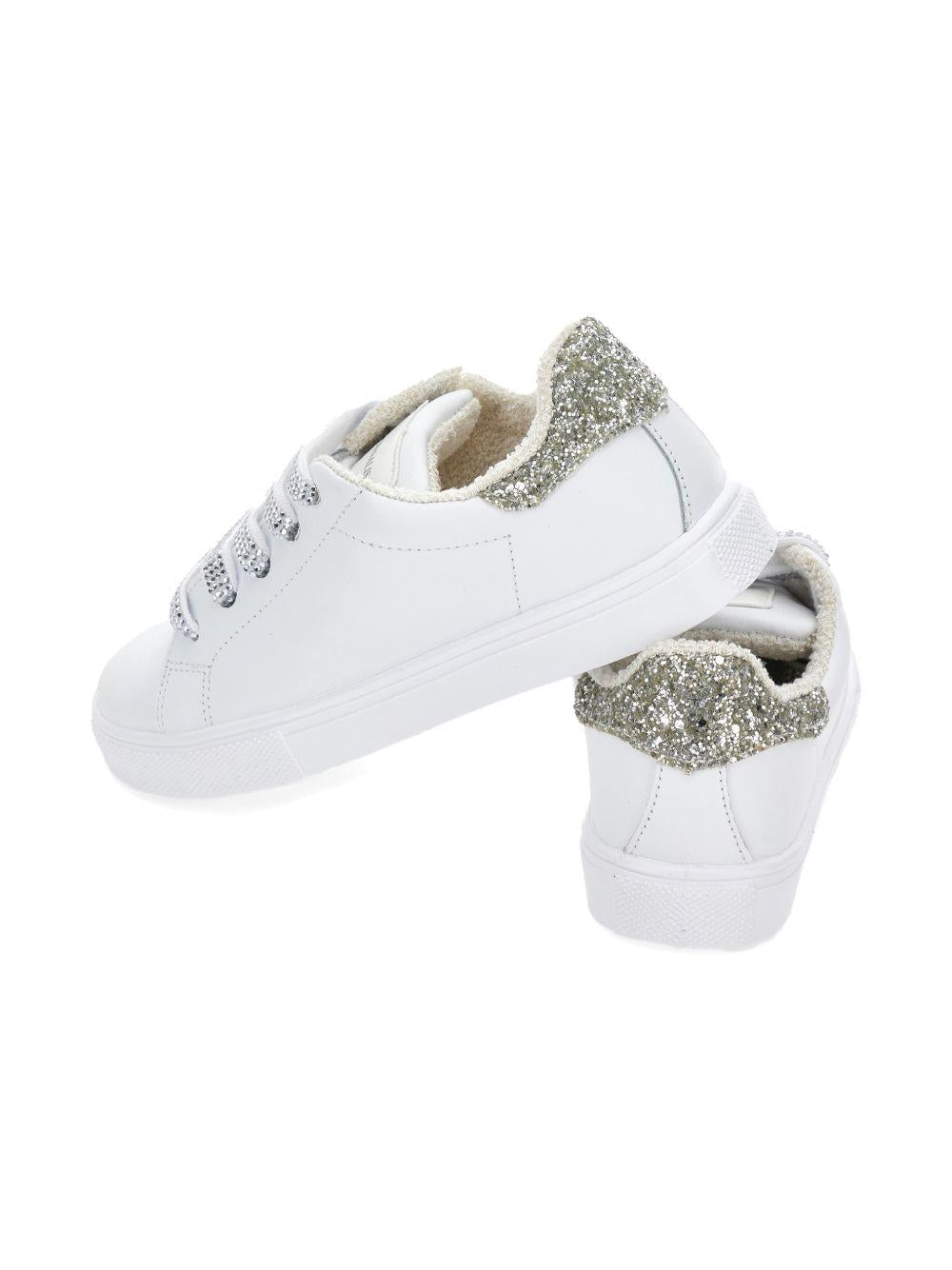 Sneakers per bambina Monnalisa bianche con glitter - Rubino Kids