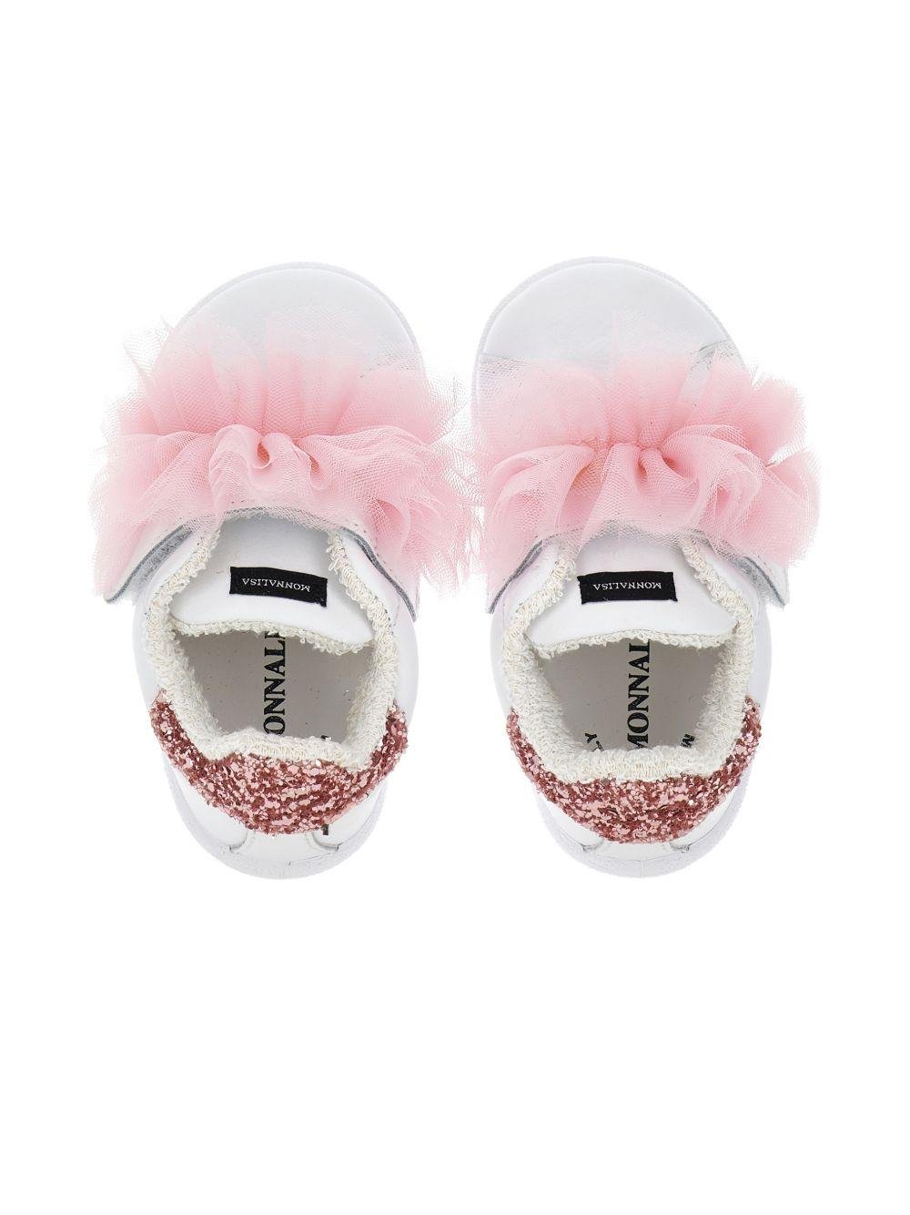 Sneakers per bambina Monnalisa rosa con dettaglio in tulle - Rubino Kids