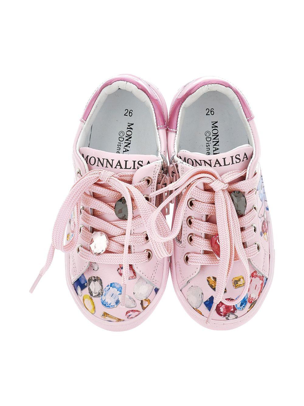 Sneakers per bambina Monnalisa rosa con fantasia Stitch - Rubino Kids