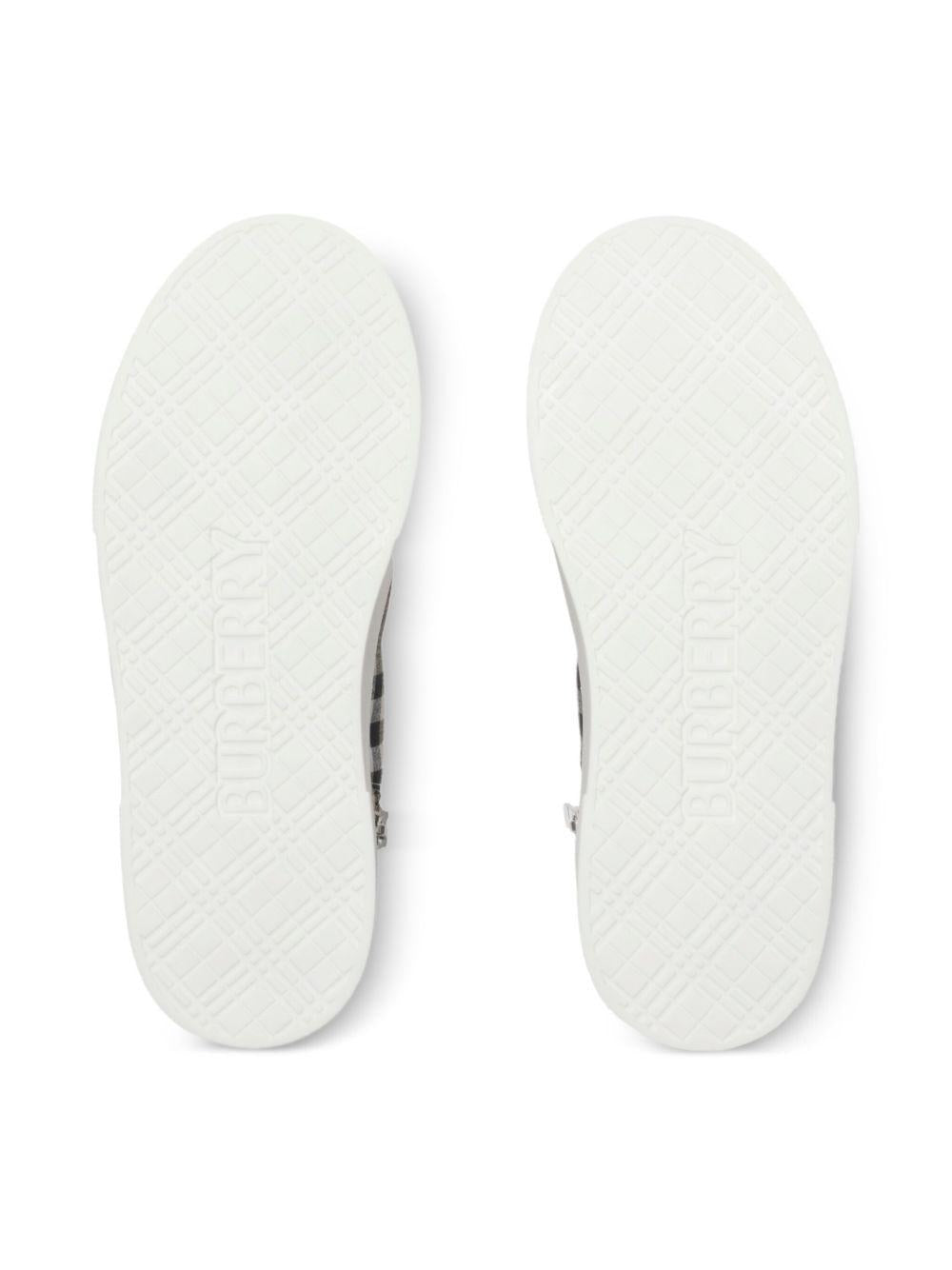 Sneakers per bambini Burberry Kids beige con caratteristico motivo Vintage Check all - over - Rubino Kids