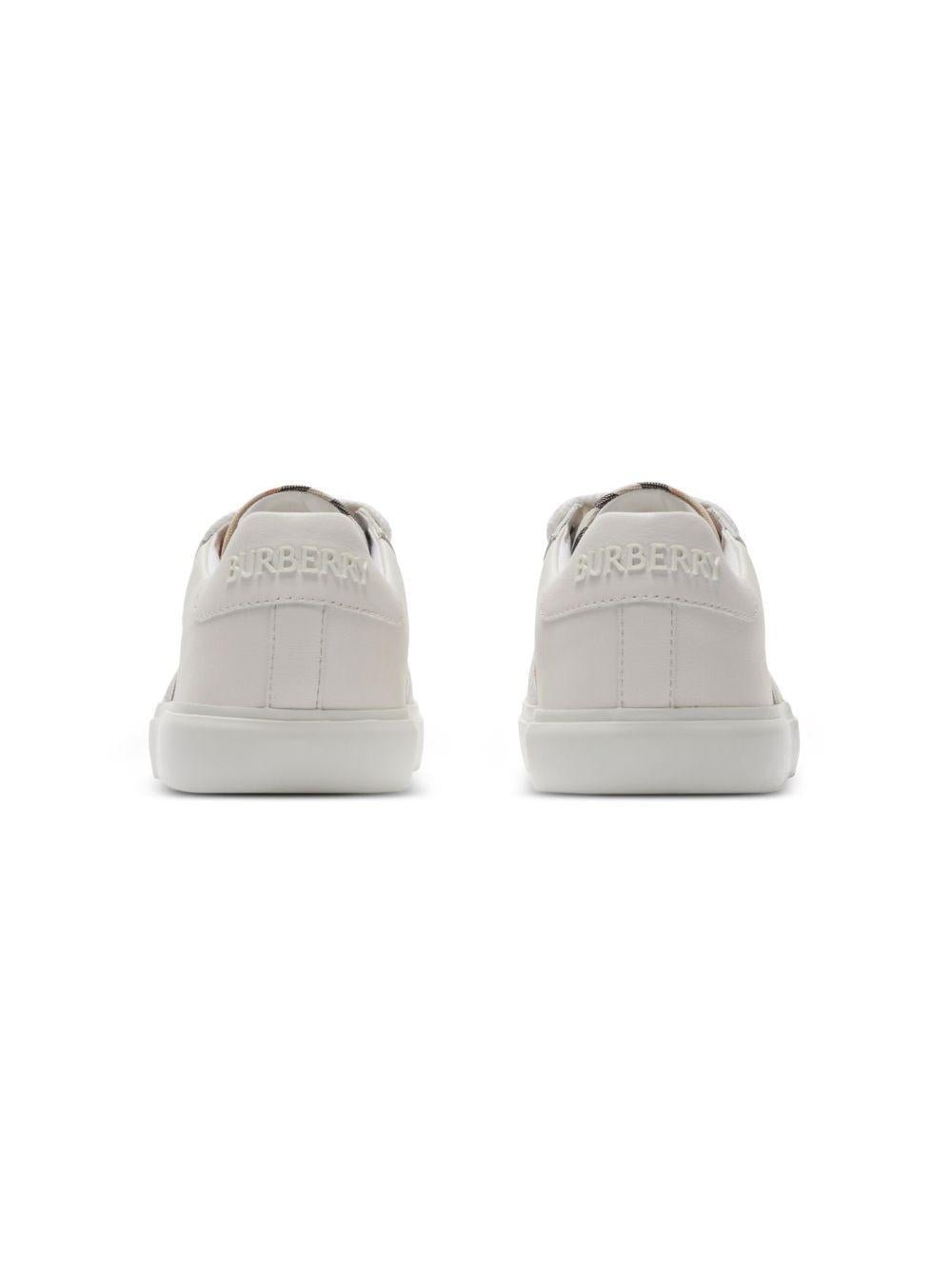 Sneakers per bambini Burberry Kids bianco con motivo Check - Rubino Kids